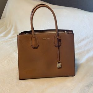 Camel colored Michael Kors tote bag